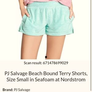 Seaform green terry shorts new